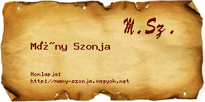 Mány Szonja névjegykártya